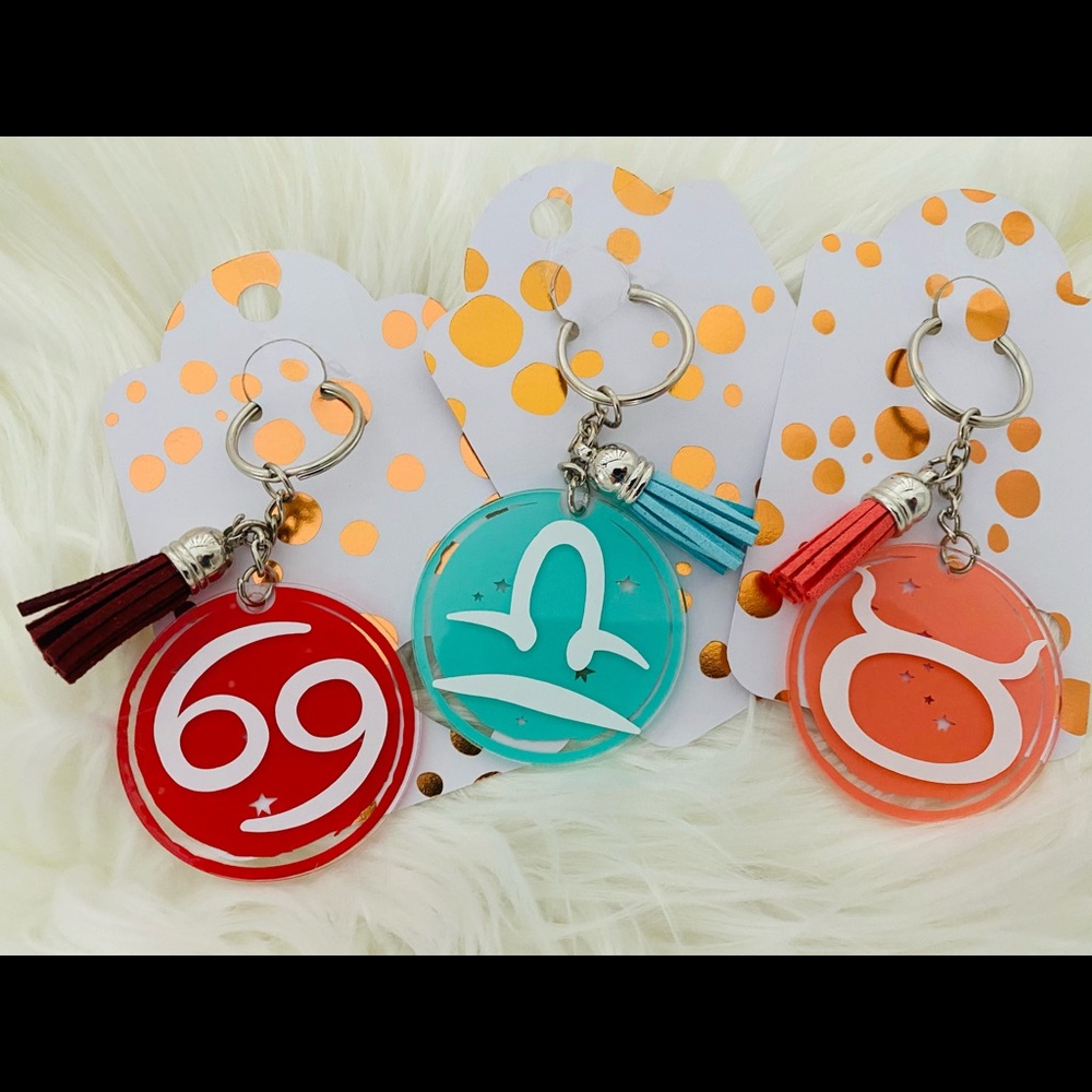 Zodiac sign acrylic keychain